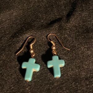 “At the Cross” Turquoise Drop Earrings - Women Jewelry